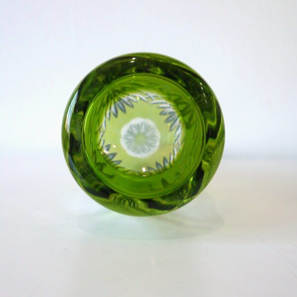 Carafe à liqueur doublée vert de chine Val Saint Lambert – Image 5