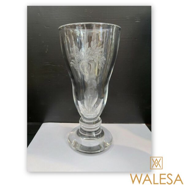 Vase Cristal clair gravé Charles Graffart Val Saint Lambert