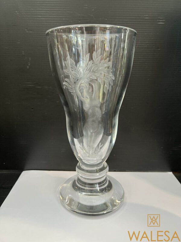 Vase Cristal clair gravé Charles Graffart Val Saint Lambert – Image 2