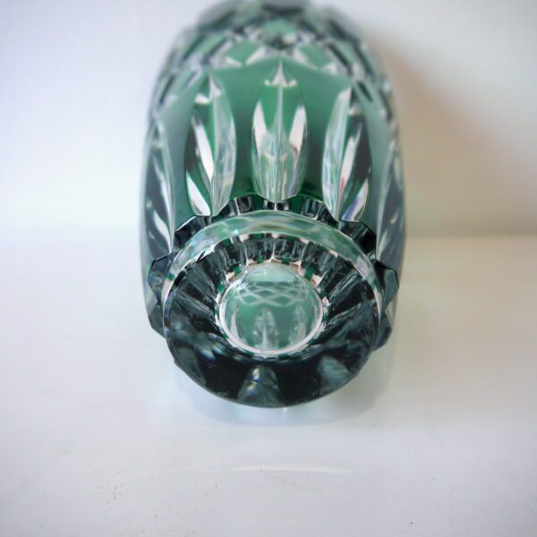 Vase Cristal doublé vert et signé Val Saint Lambert – Image 4