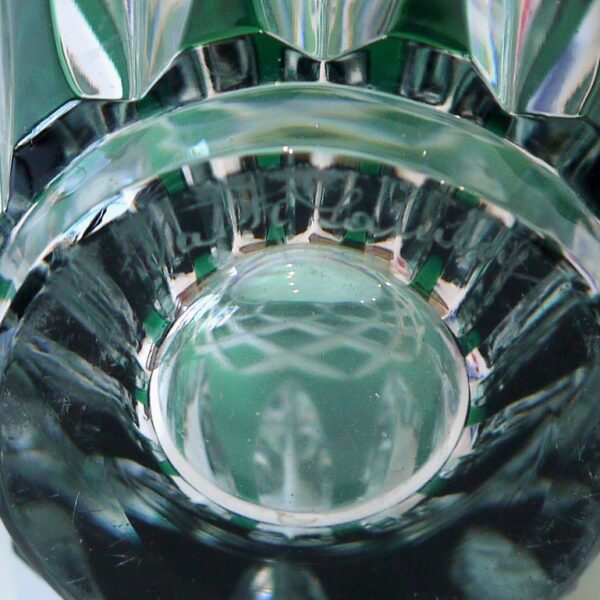 Vase Cristal doublé vert et signé Val Saint Lambert – Image 5