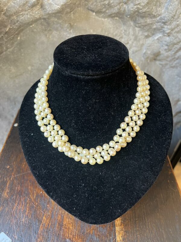 Collier à trois rangs de perles de culture – Image 3