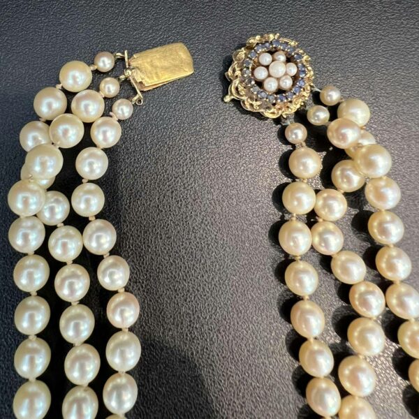 Collier à trois rangs de perles de culture – Image 4