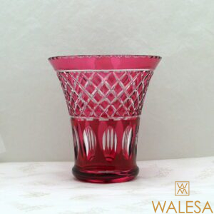 Vase évasé cristal doublé taillé Val Saint Lambert
