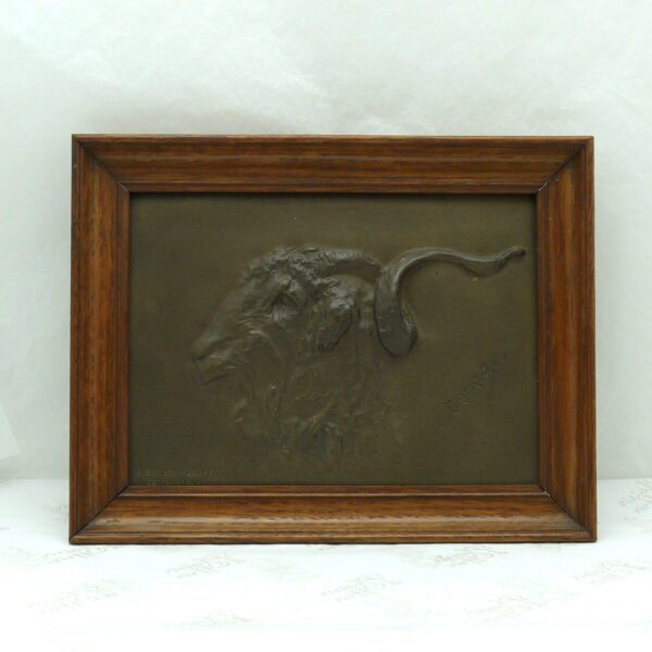 GERARDY L Plaque en bronze Bouquetin