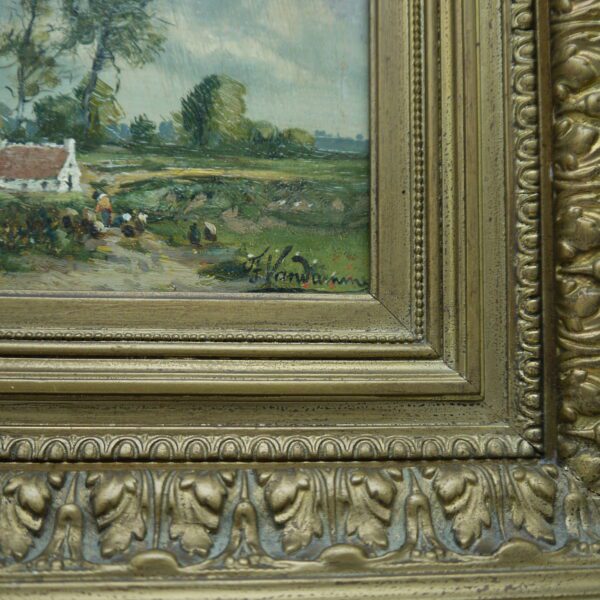 VAN DAMME Frans Huile sur panneau  paysage du Waasland – Image 4