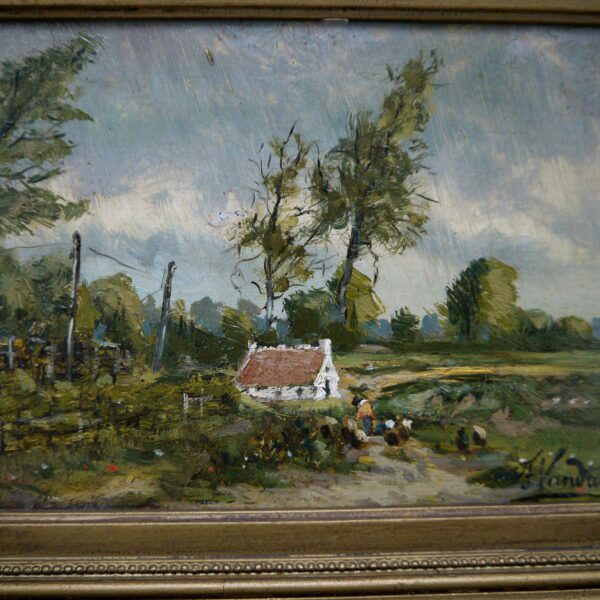 VAN DAMME Frans Huile sur panneau  paysage du Waasland – Image 2