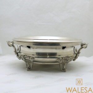 Chauffe plat métal argenté