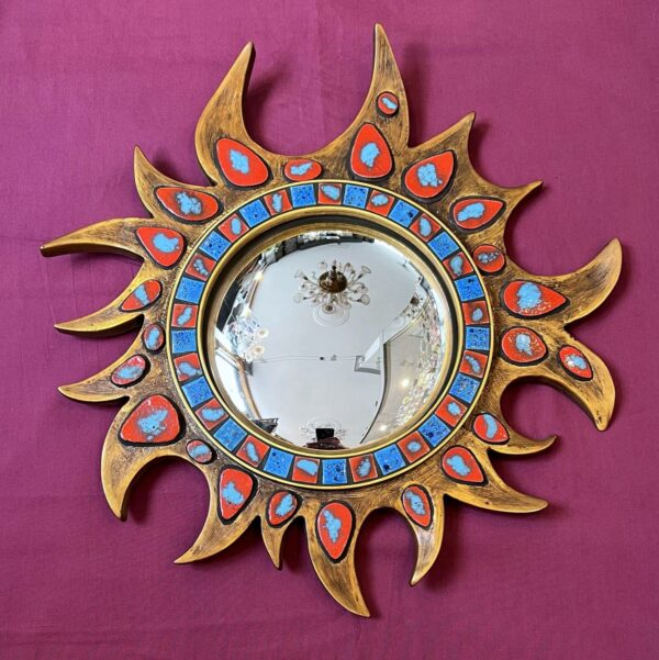 Miroir soleil résine et céramique – Image 2
