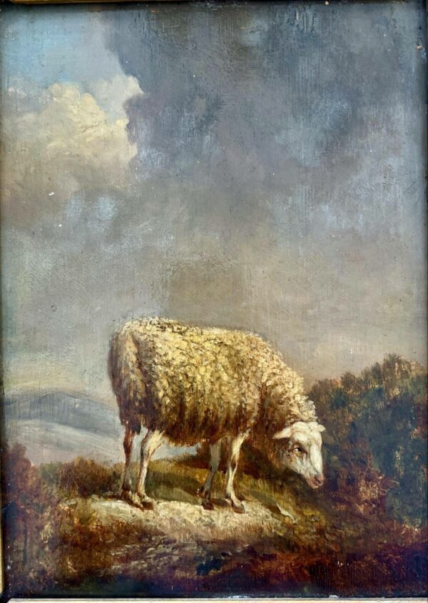 Charles-Émile JACQUE Huile sur panneau « Mouton » – Image 5