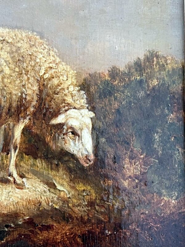 Charles-Émile JACQUE Huile sur panneau « Mouton » – Image 4
