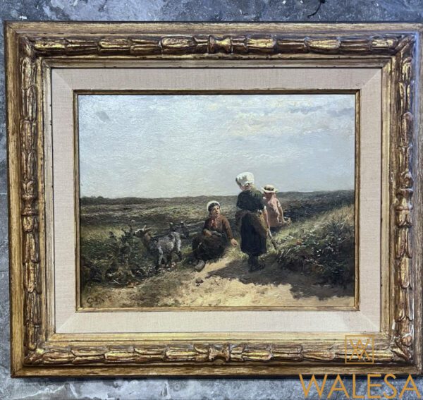 signé G.J. BOS ( 1825-1898), Gerardus Johannes BOS Huile sur panneau, H. 24,5cm L. 33cm ( hors cadre) Prix 650€