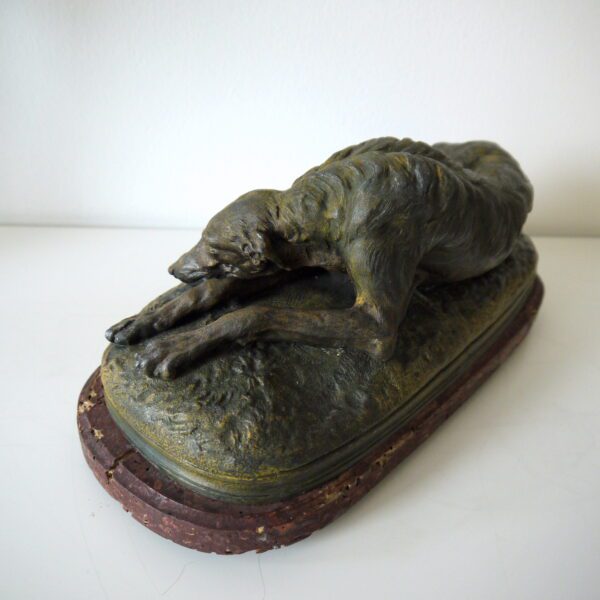 Paul Gayrard Sculpture lévrier en régule – Image 4