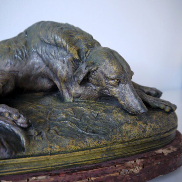 Paul Gayrard Sculpture lévrier en régule – Image 3