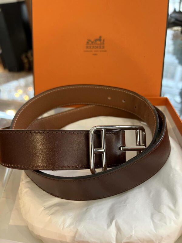 Hermès ceinture “Cape Cod” réversible en cuir – Image 5