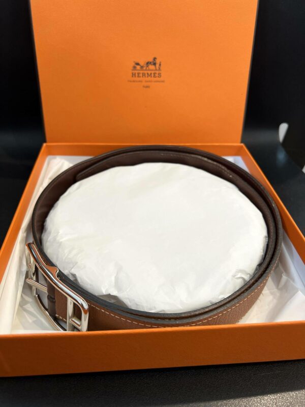 Hermès ceinture “Cape Cod” réversible en cuir – Image 4