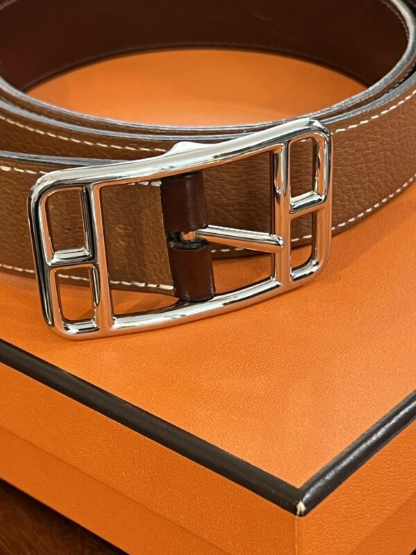 Hermès ceinture “Cape Cod” réversible en cuir – Image 2