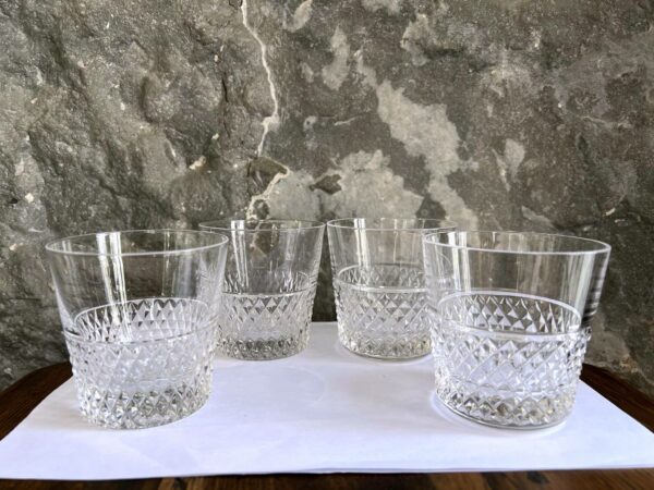 4 gobelets à whisky cristal Val Saint Lambert