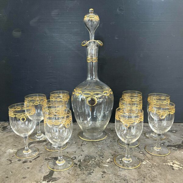 Carafe à vin en cristal de Baccarat modèle “Byzantine doré “ – Image 17