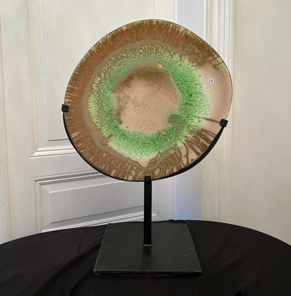 Alfred COLLARD- Disque en verre a décor d’inclusions I