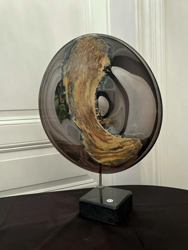 Alfred COLLARD - Disque en verre a décor d’inclusions IV
