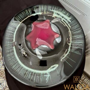 Alfred COLLARD - Disque en verre a décor d’inclusions V