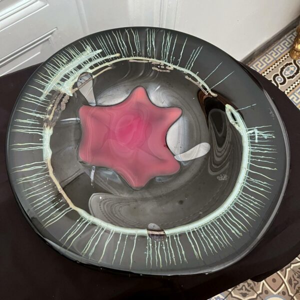 Alfred COLLARD - Disque en verre a décor d’inclusions  V – Image 2