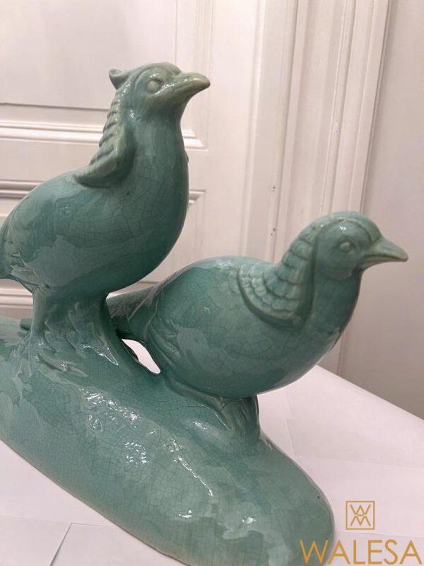 Louis FONTINELLE (1886-1964) sculpture «  couple de faisans » – Image 6