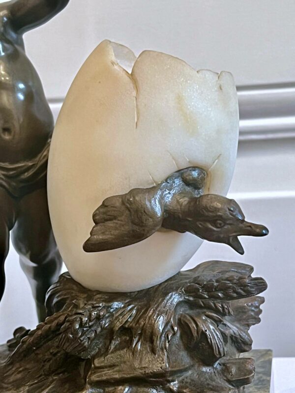 Louis MOREAU Sculpture bronze « l’Enfant gardien d’oie » – Image 4