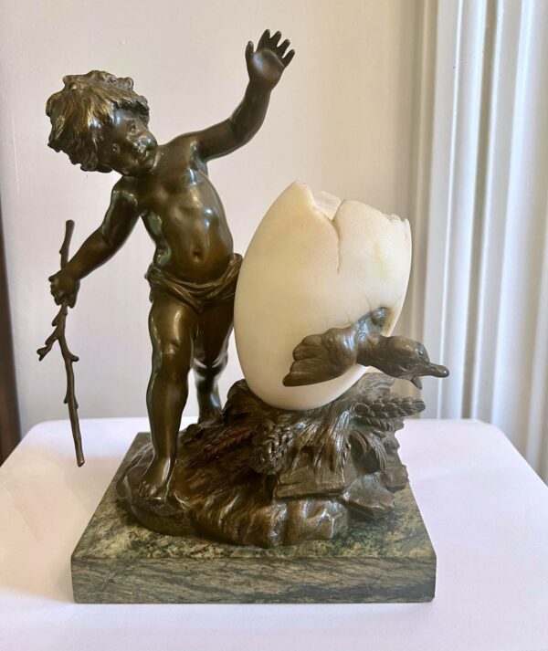 Louis MOREAU Sculpture bronze « l’Enfant gardien d’oie »