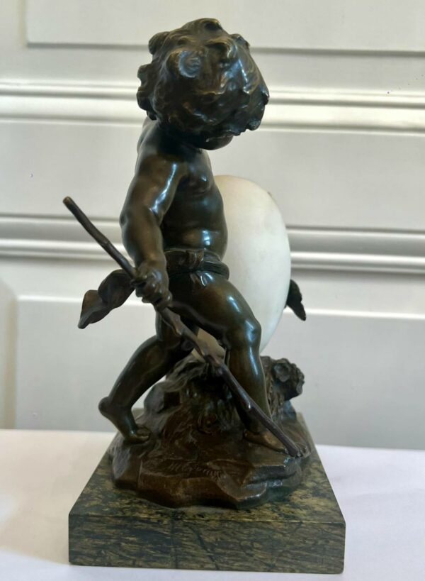 Louis MOREAU Sculpture bronze « l’Enfant gardien d’oie » – Image 7
