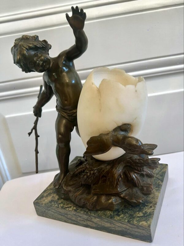 Louis MOREAU Sculpture bronze « l’Enfant gardien d’oie » – Image 8