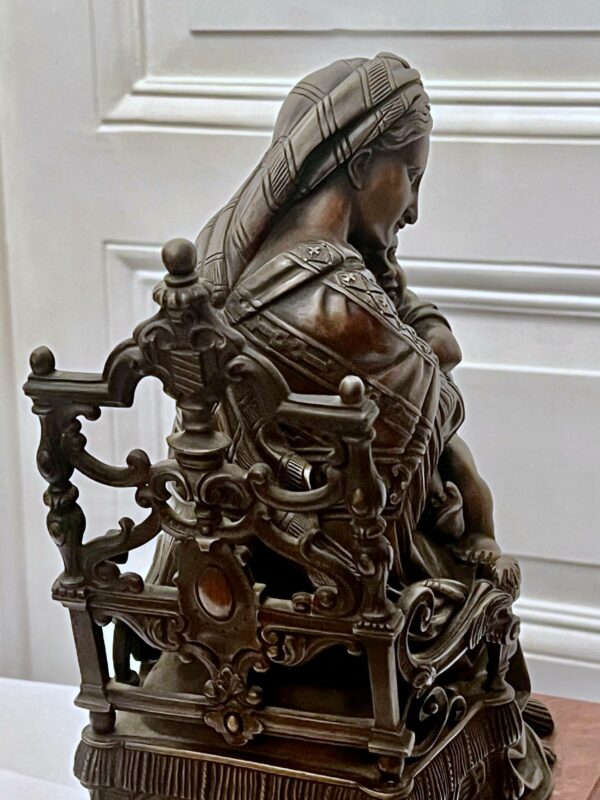 Bronze Madone à la chaise à l’Enfant ( d’après Raphaël) – Image 8