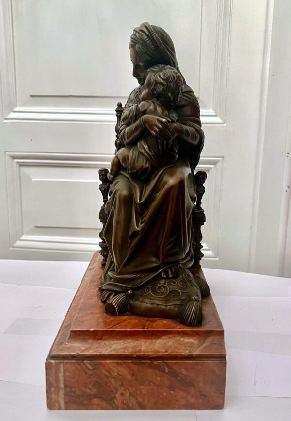 Bronze Madone à la chaise à l’Enfant ( d’après Raphaël) – Image 9