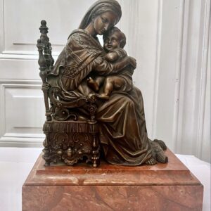 Bronze Madone à la chaise à l’Enfant