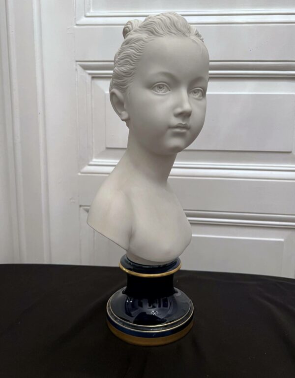 Buste de Louise Brongnard biscuit de porcelaine D’après Jean-Antoine HOUDON – Image 2