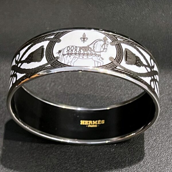 Hermès bracelet jonc large à décor « Grand Apparat »