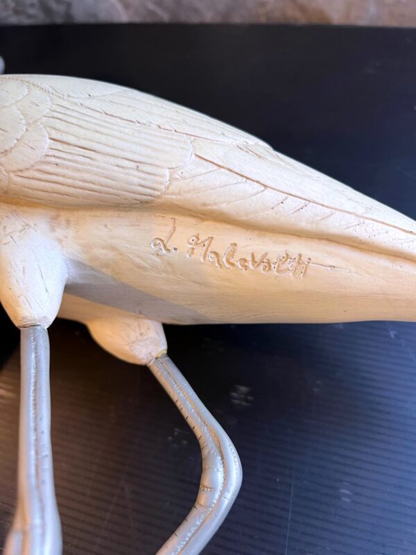 Sculpture « Ibis » ou « Échassier » signée L. MALEVOLTI – Image 7