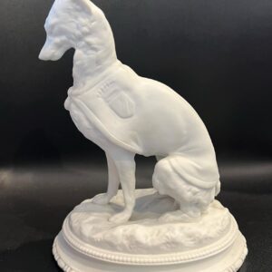 Statuette Lévrier en biscuit de porcelaine