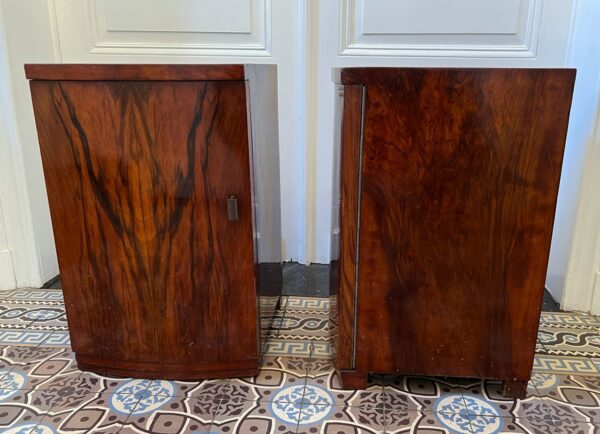 Paire de meubles Art Déco en loupe de noyer poli – Image 4