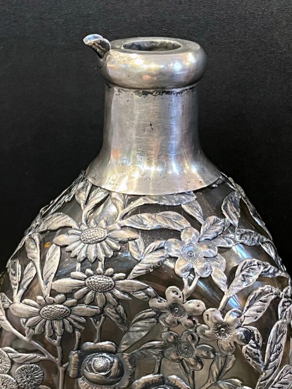 Chine carafe en verre monture en argent – Image 7