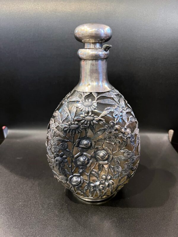 Chine carafe en verre monture en argent – Image 3