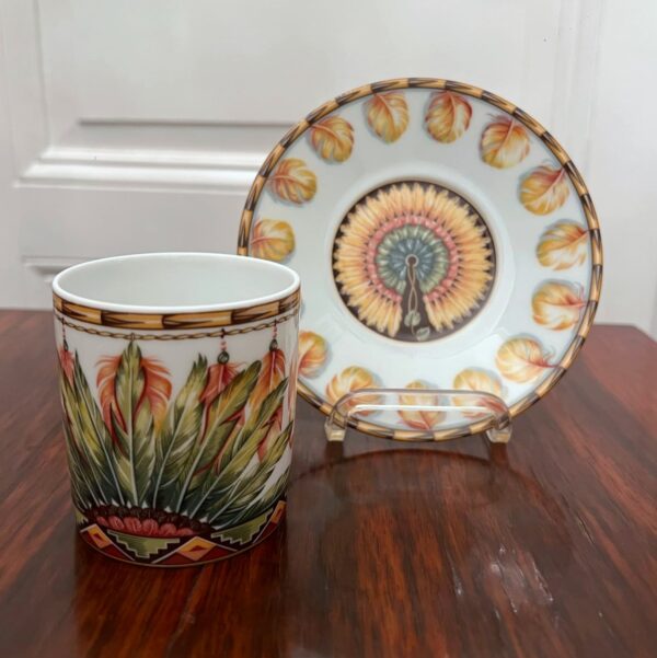 Hermès Paris- tasse et sa soucoupe en porcelaine - collection “Patchwork” – Image 4