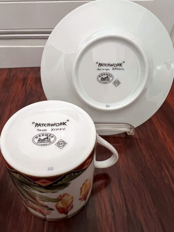 Hermès Paris- tasse et sa soucoupe en porcelaine - collection “Patchwork” – Image 2