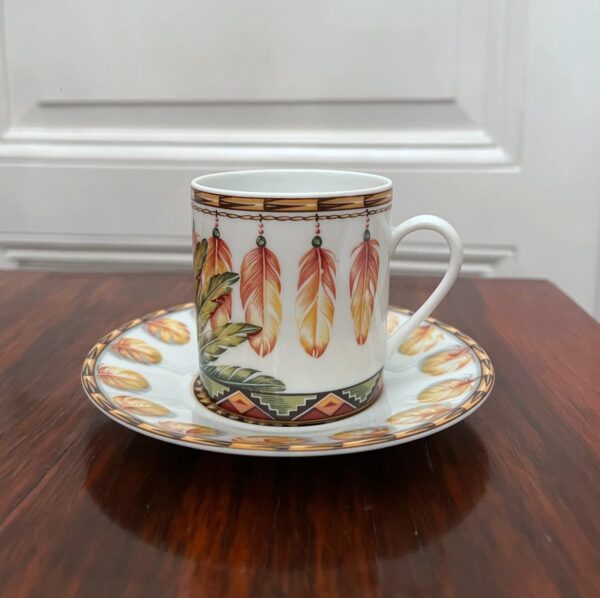 Hermès Paris- tasse et sa soucoupe en porcelaine - collection “Patchwork”