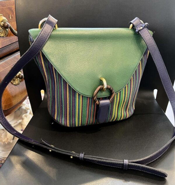 DELVAUX - Sac en cuir tressé multicolore