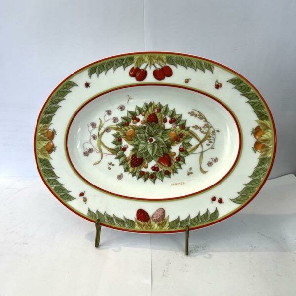 Hermès plat ovale porcelaine décor « Le jardin de Pythagore »