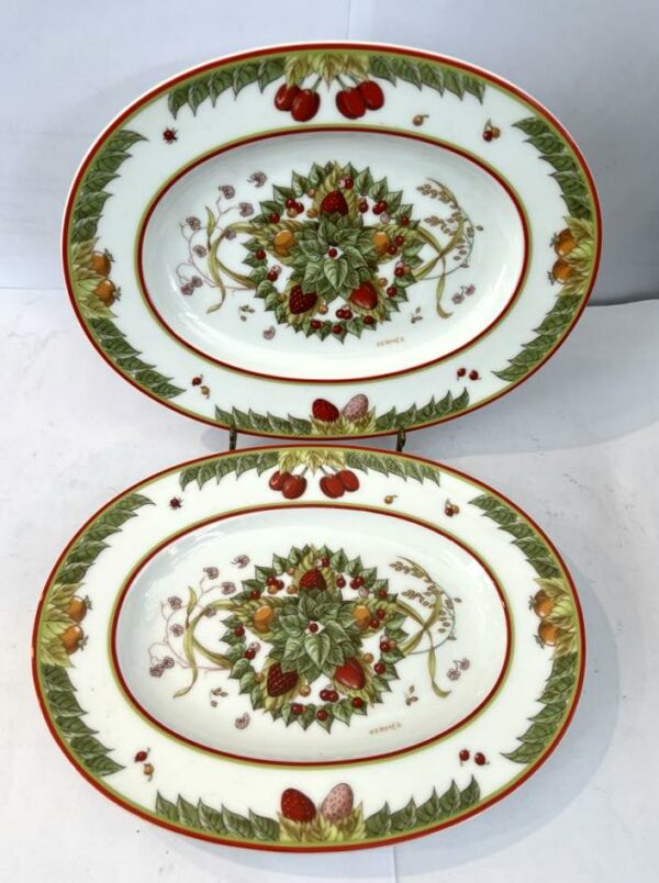 Hermès plat ovale  porcelaine décor «  Le jardin de Pythagore » – Image 5