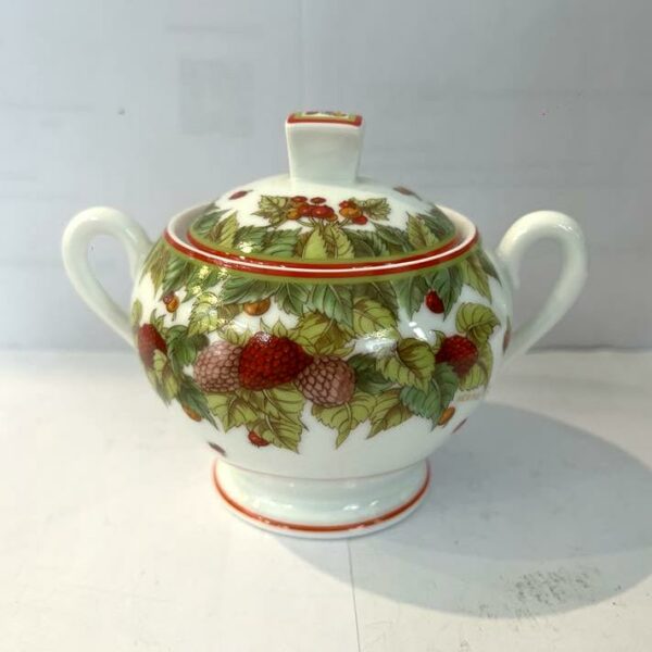 Hermès sucrier porcelaine décor « Le jardin de Pythagore »