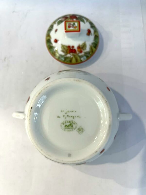 Hermès sucrier porcelaine décor « Le jardin de Pythagore » – Image 6